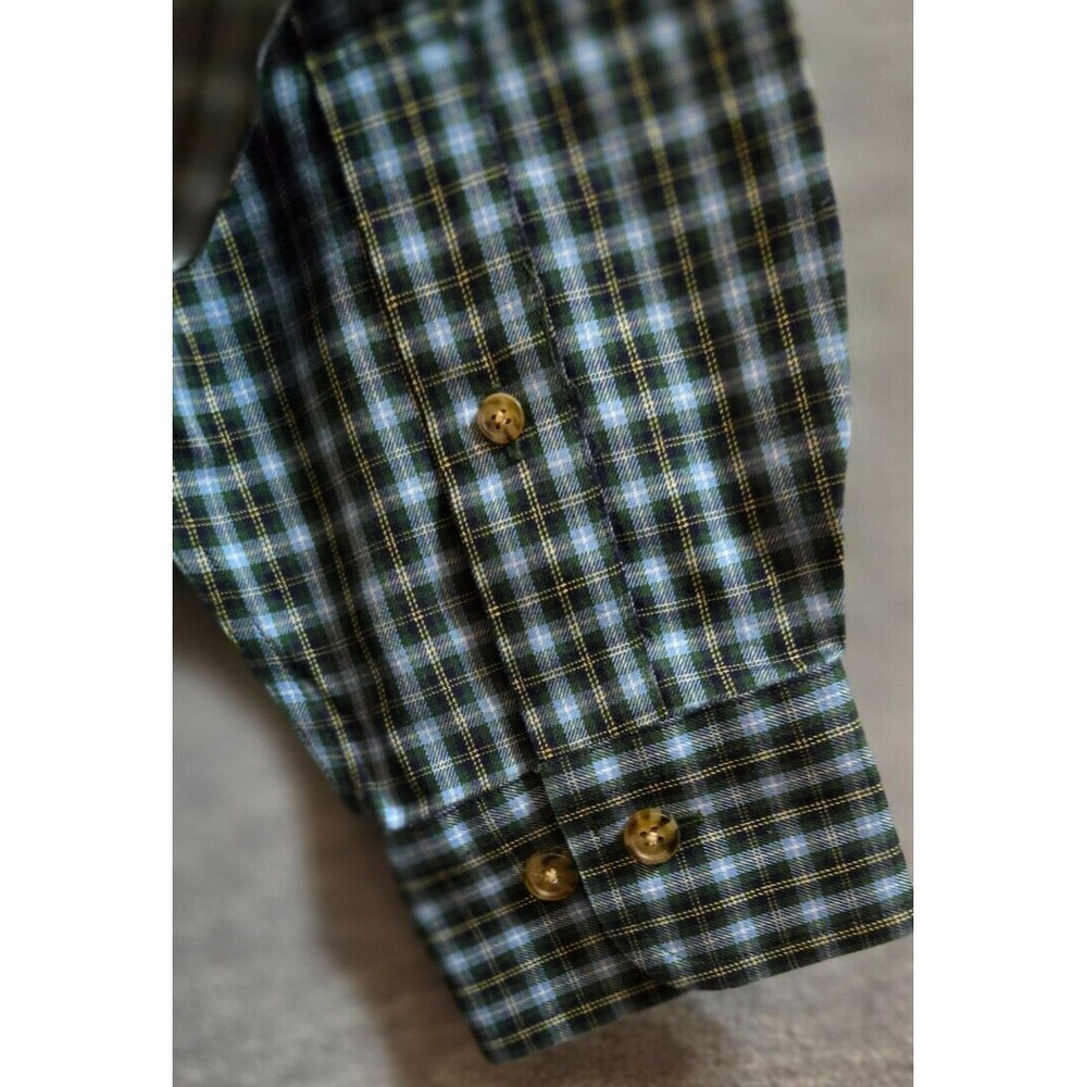 Brooks Brothers Button Down Shirt Men’s Small Navy Geen Plaid Cotton Size Small - Picture 7 of 10